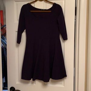 H&M navy blue 3/4 sleeve cotton dress